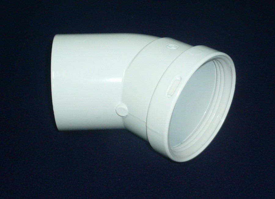 Codo 45� aluminio blanco de 80 mm
