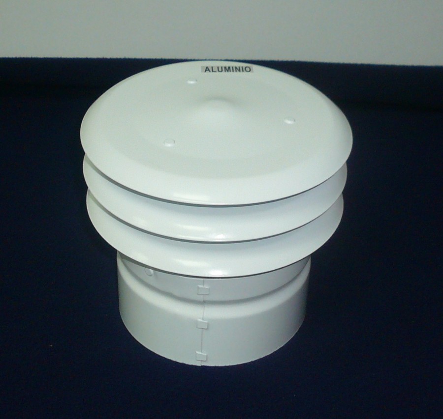 Cortavientos aluminio blanco 3 aros de 127 mm