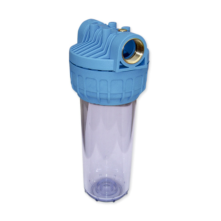 Filtro dom�stico 9 3/4 transparente conexi�n 1 pulgada