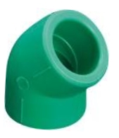 Codo 45� PPr hembra - hembra de 20 mm