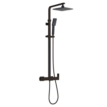 Columna Ducha Negra rociador Cuadrado