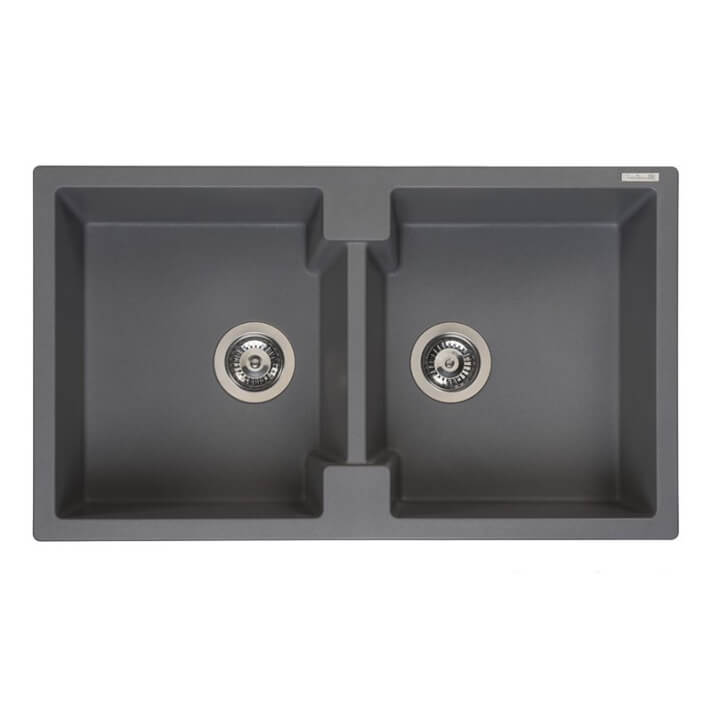 Fregadero 2 cubetas gris plateado Amsterdam 20