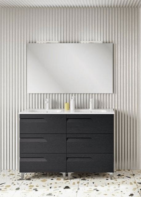 Mueble de ba�o 6 cajones con lavabo 2 senos 120 cm VITALE
