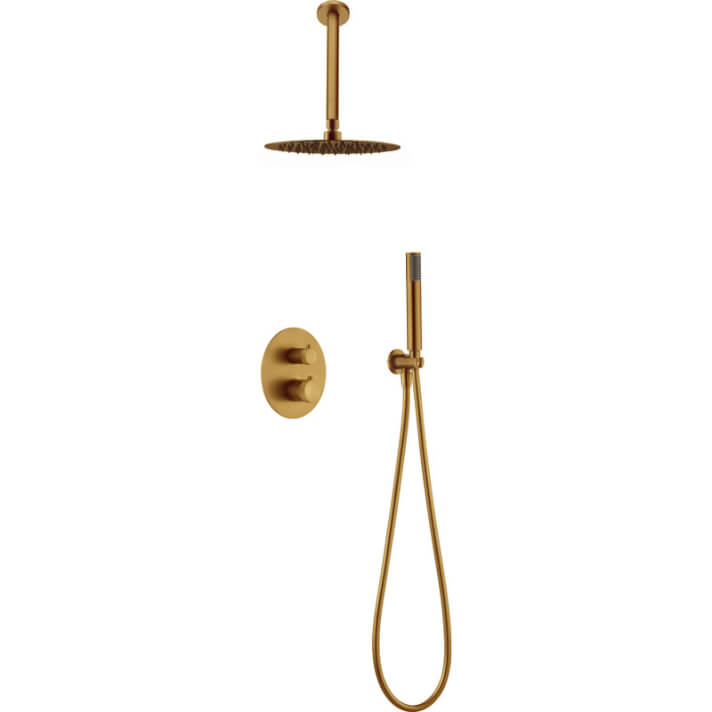 Conjunto ducha termost�tica oro cepillado Top IMEX
