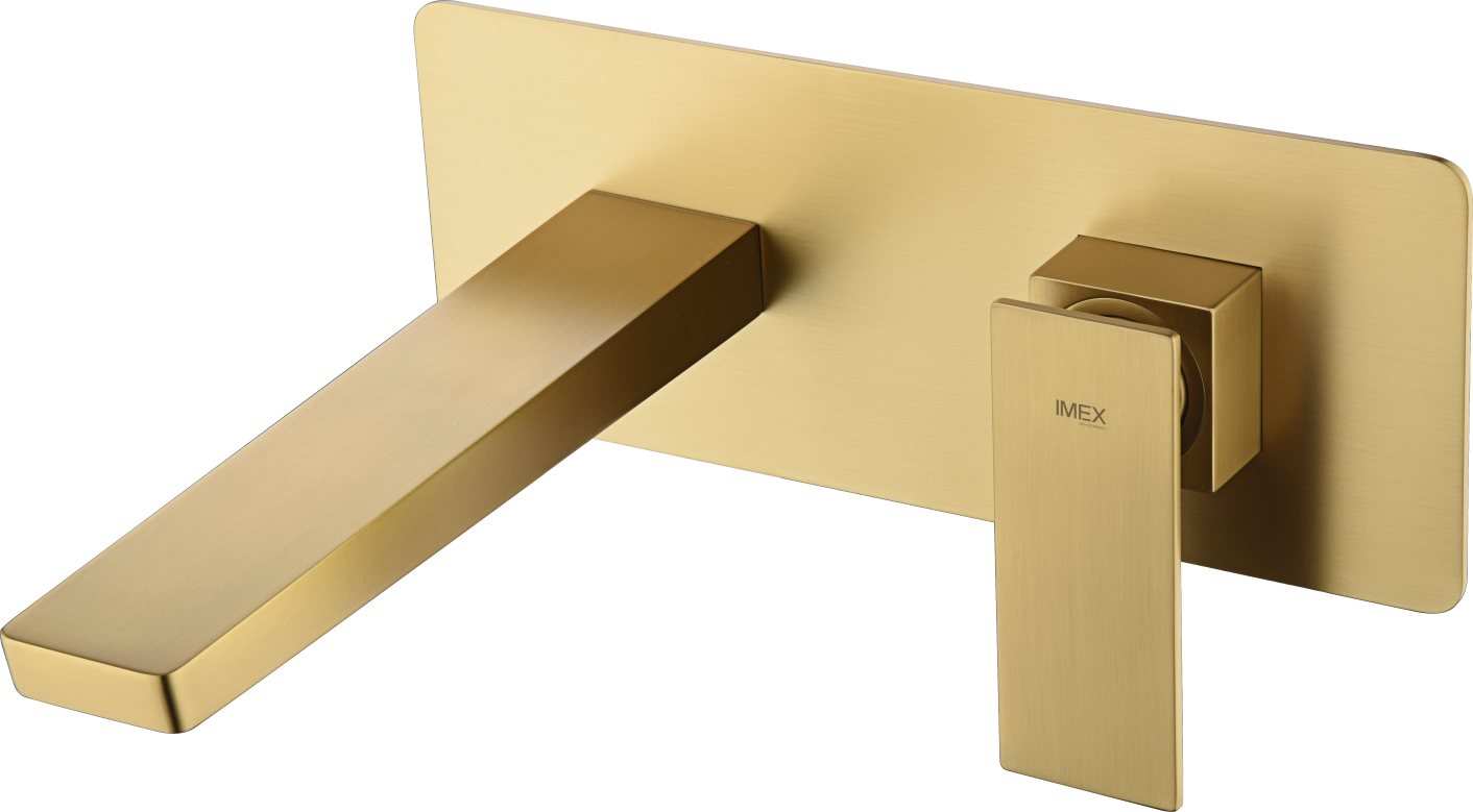 Grifo monomando empotrado para lavabo oro cepillado Pisa IMEX