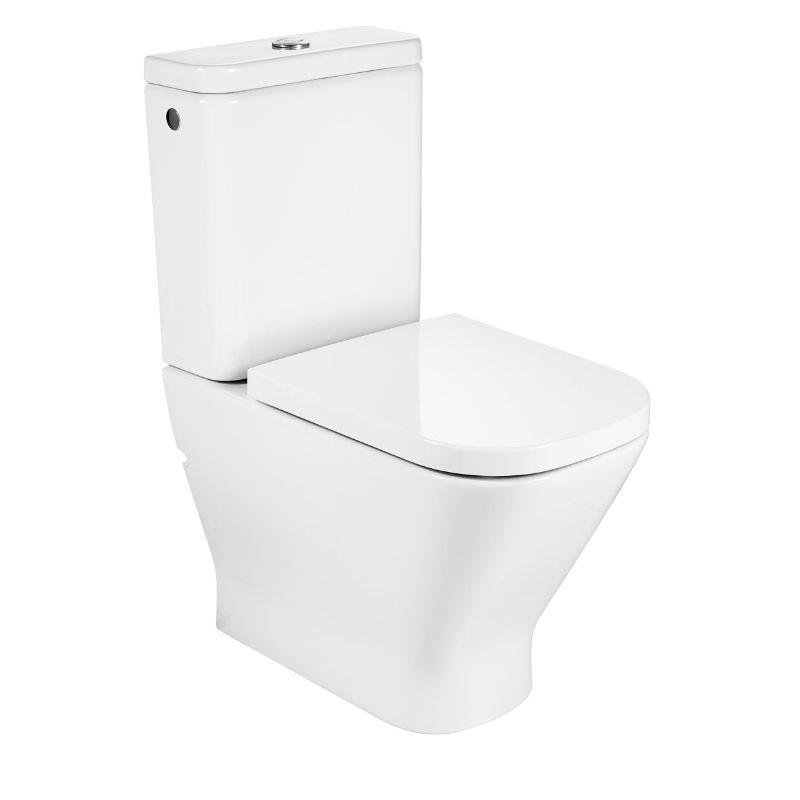 Inodoro tanque bajo The Gap Square compacto blanco asiento ca�da libre ROCA